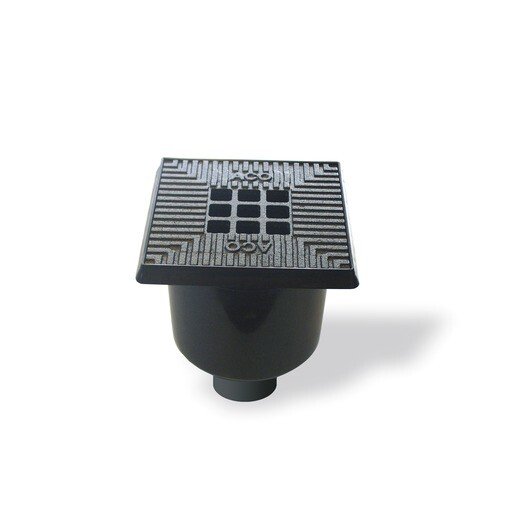 ACO EasyGarden Bodenablauf Ø75mm Gussrand + Schmutzeimer + Gussrost 20x20x24cm