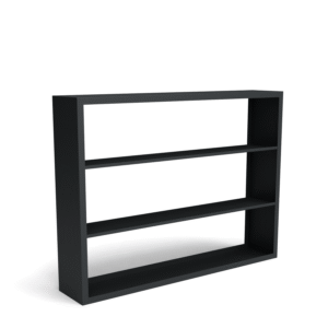 Beltza Schwarzes Holzlager - Unterteilung 3 Fächer - Länge: 2000 - Breite: 385 - Höhe: 1500