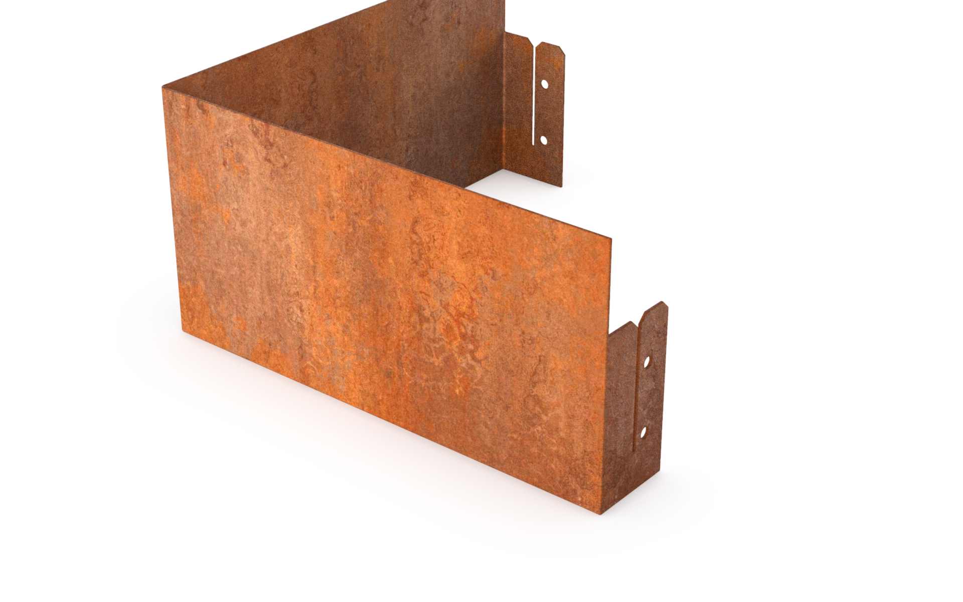 Cortenedge Inner Corner Flat – Länge: 300 – Breite: 300 – Höhe: 150 – Dicke: 2 mm