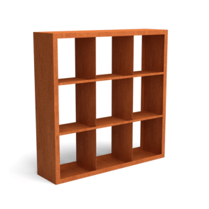 Egura Cortenstahl Holzlager - Unterteilung 9 Boxen - Länge: 1500 - Breite: 385 - Höhe: 1500