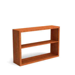 Egura Cortenstahl Holzlager - Unterteilung 2 Boxen - Länge: 1500 - Breite: 385 - Höhe: 1000