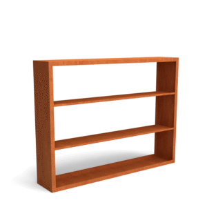 Egura Cortenstahl Holzlager - Unterteilung 3 Fächer - Länge: 2000 - Breite: 385 - Höhe: 1500