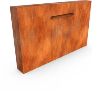 Cascadi Wasserfallelement aus Cortenstahl (neben Teich) – Länge: 1000 – Breite: 250 – Höhe: 1600