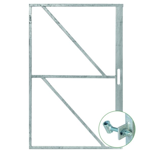 Eiserner Torrahmen, galvanisiert H200xB100 cm, mit SCHLOSSKASTEN