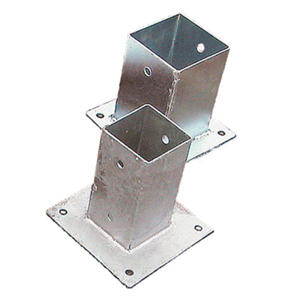 Pfostenhalter auf Platte 15,1x15,1x15 cm, feuerverzinkt