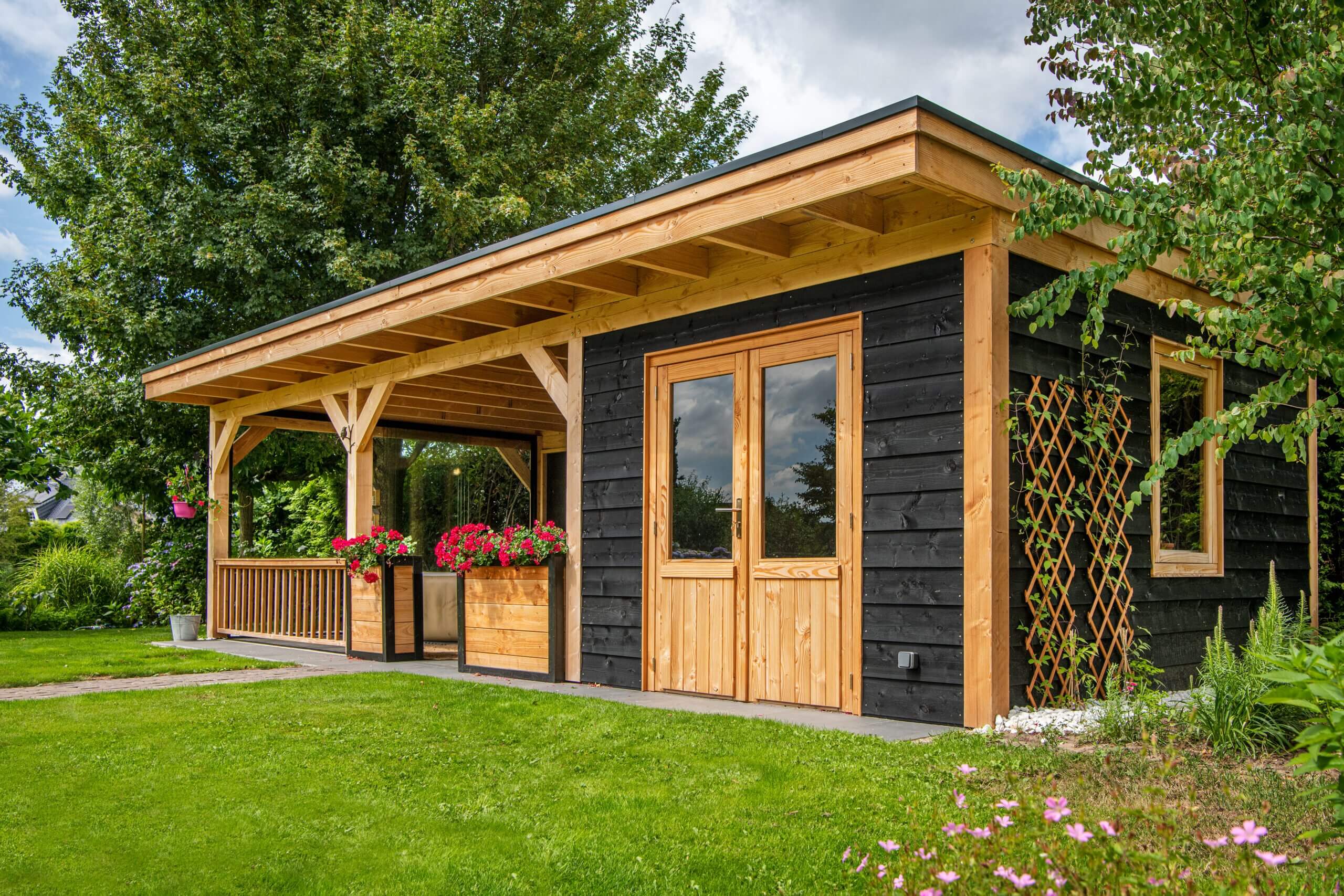 Gartenhaus uberdachung