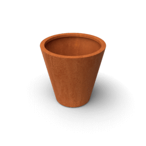 Konische konische Pflanzgefäße aus Cortenstahl - Länge: 800 - Höhe: 800