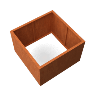 Artesa rechteckige Hochbeet aus Cortenstahl – Länge: 1200 – Breite: 1200 – Höhe: 800 – ohne Boden