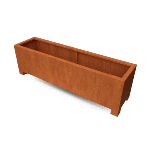 Artesa Pflanzgefäße Cortenstahl mit 90mm Füßen für den Transport mit Gabelstapler/Transpalette - Länge: 2000 - Breite: 500 - Höhe: 600