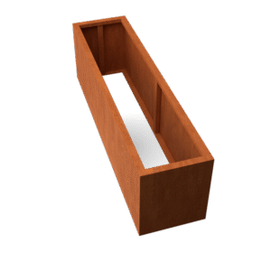 Artesa rechteckige Hochbeet aus Cortenstahl – Länge: 2000 – Breite: 500 – Höhe: 600 – ohne Boden