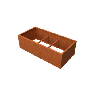 Artesa rechteckige Hochbeet aus Cortenstahl – Länge: 2000 – Breite: 1000 – Höhe: 600 – ohne Boden