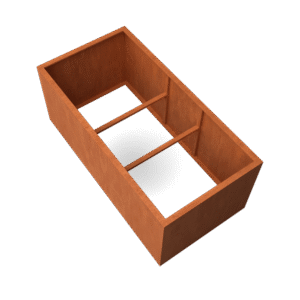 Artesa rechteckige Hochbeet aus Cortenstahl – Länge: 2000 – Breite: 1000 – Höhe: 800 – ohne Boden