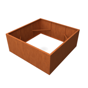 Artesa rechteckige Hochbeet aus Cortenstahl – Länge: 2000 – Breite: 2000 – Höhe: 800 – ohne Boden